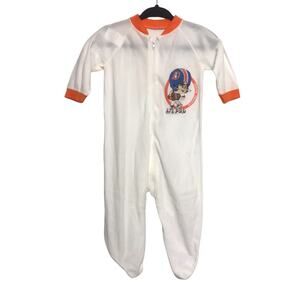 Rare Vintage 1975 Denver Broncos nylon‎ footed pajamas